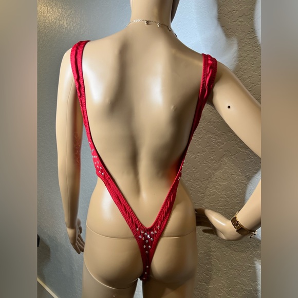 Red Rhinestone One Piece - Picture 5 of 8
